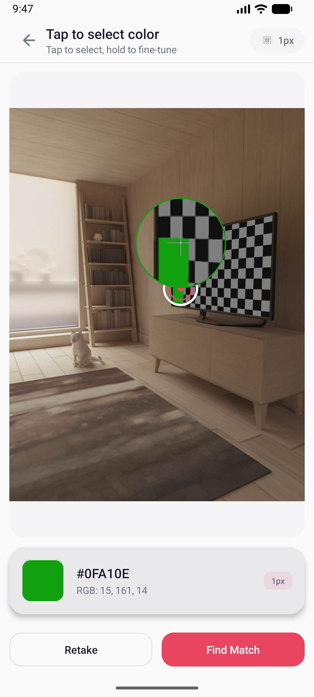 Color selection view